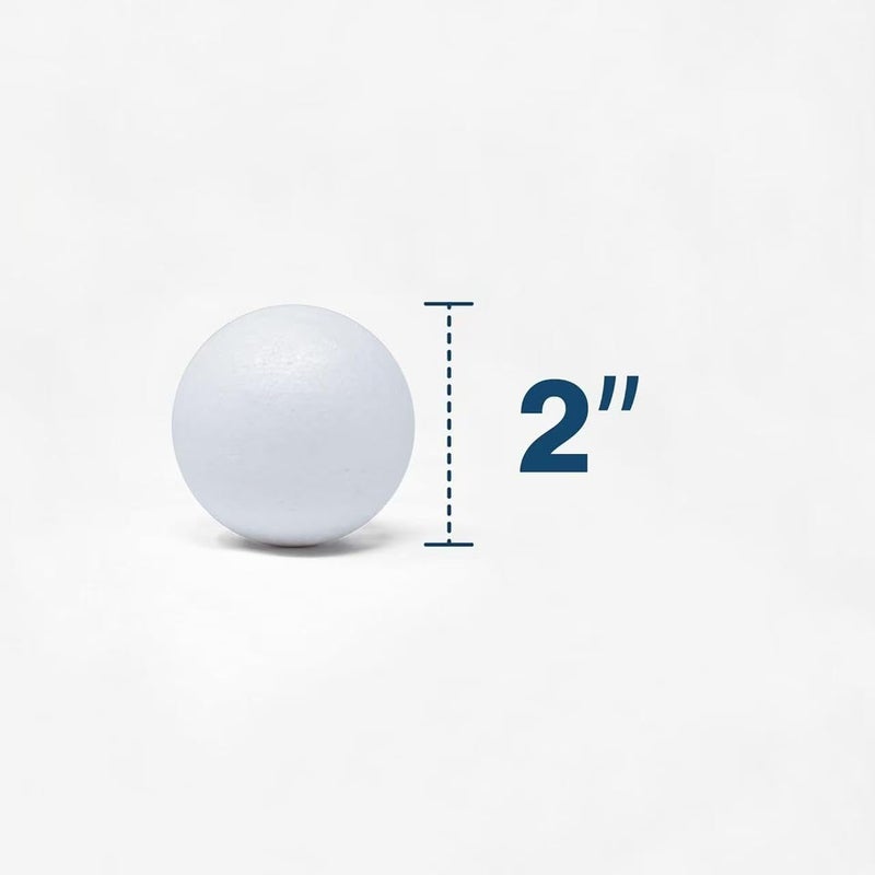EVER SHINE 60 Pack 2 Inch Craft Foam Ball - White Smooth Craft Foam Polystyrene Balls for DIY Craft and Art School Project - Image 2
